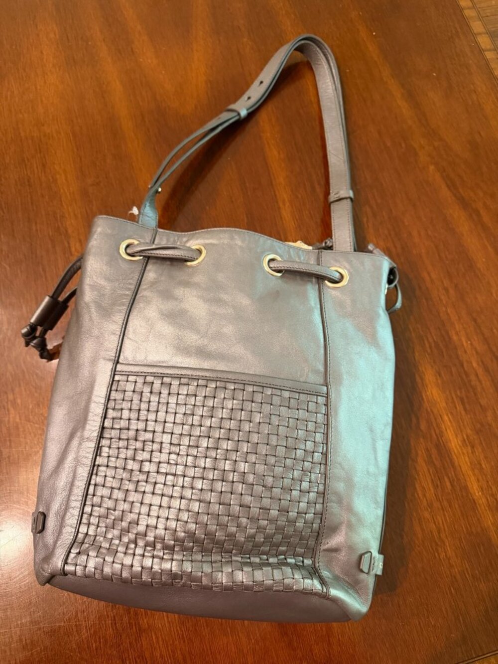 Cole Haan Drew String Leather Bucket Bag NWT